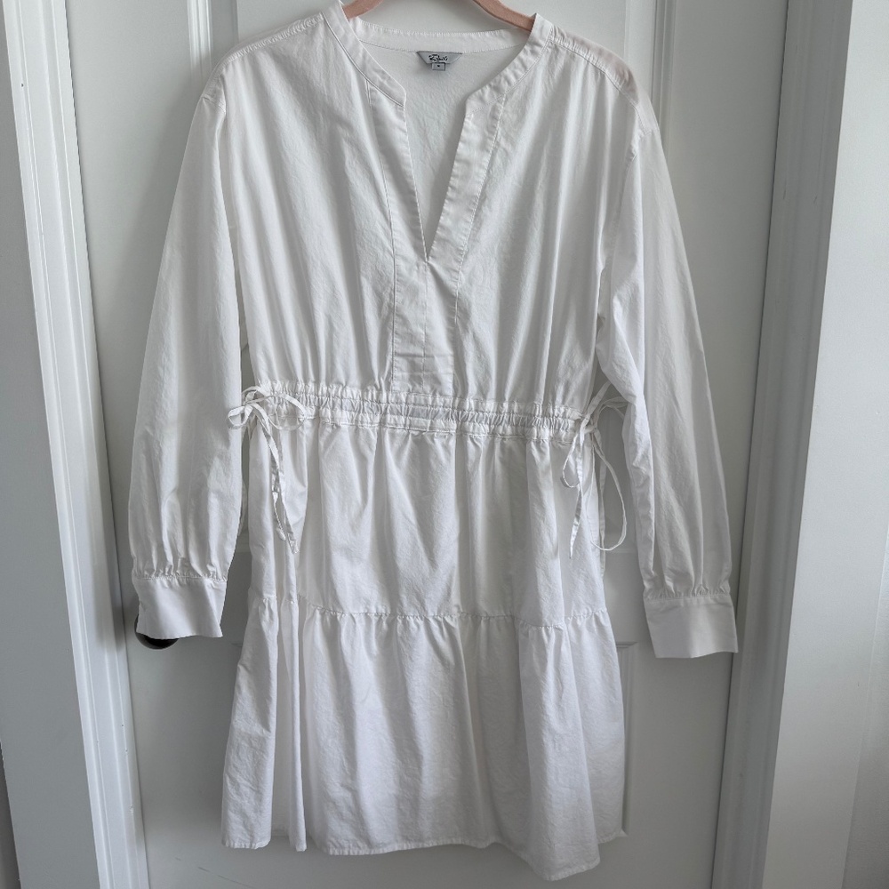 Rails white poplin long sleeve dress